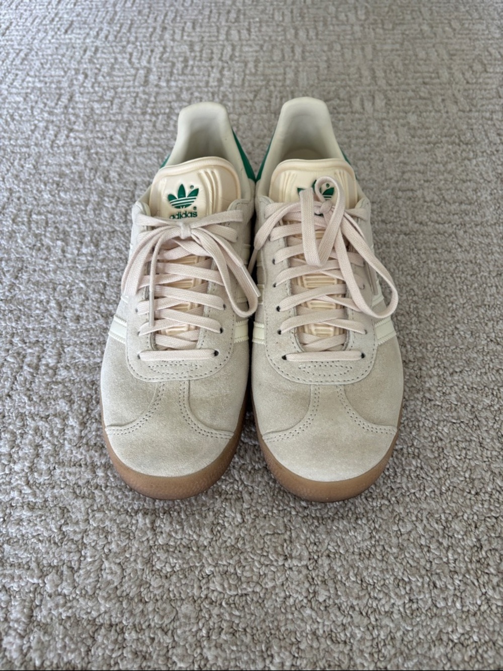 Women’s Adidas gazelle.  Green gum sneaker.